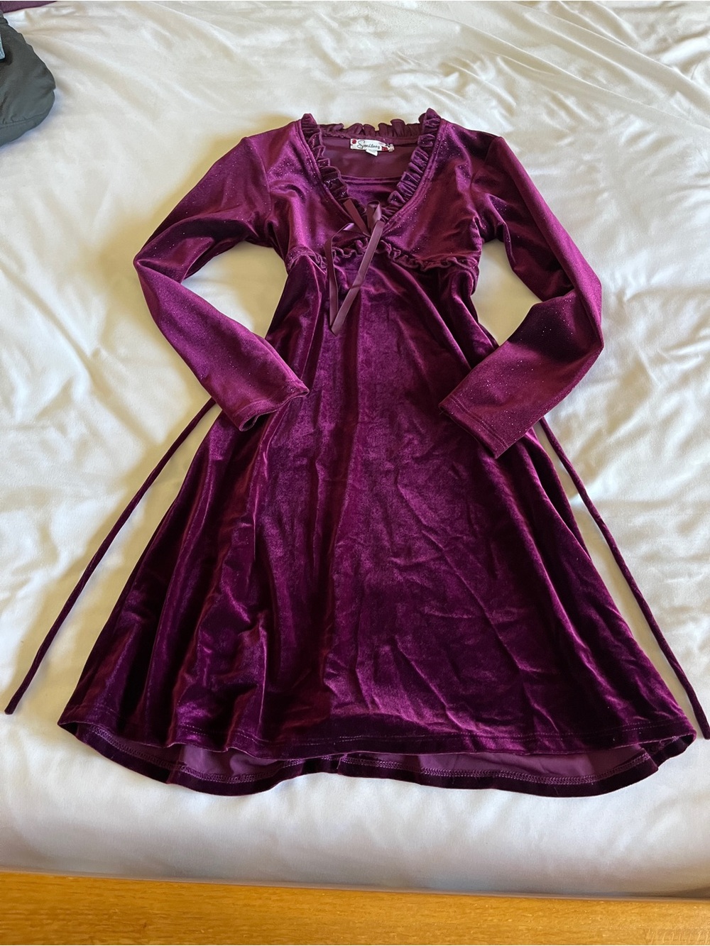 Speechless Girls Velvet Dress in Plum